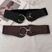 Unisex Ladies elastic waist wide elastic decorative dress black belt female Joker fashion._viptrois.com