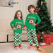 Christmas deer letter plaid Christmas family print home dress pajamas_viptrois.com
