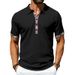 Men's Navajo Color Block Polo Shirt – Breathable Cotton Blend, Trendy Collared Short Sleeve Casual Top_viptrois.com