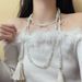Chinese Style Retro Classic Black Beaded Tassel Necklace Stacked Personality Multi Layer Necklace Leather Strip Multi Purpose Waist Chain_viptrois.com