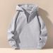Men's Fleece Hooded Half-Zip Sweatshirt - Heavyweight Unisex Pullover With Ribbed Hem For Winter Comfort_viptrois.com