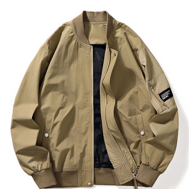 Spring and Autumn New Men's Flight Jacket Loose Multi Pocket workwear Casual Stand up Collar Jacket Coat Trendy_viptrois.com