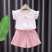 Mother & Kids Girls Summer Clothes New Style Girls Short Sleeved Suits Girls Shorts Suits Summer Children's Clothing Girls New Two Piece Suits_viptrois.com