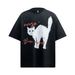 Men's Clothing Retro Painting Cat Design High end Men's Loose Short sleeved T shirt_viptrois.com