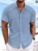 Men's Clothing New Shirt Hawaiian Casual Short Sleeved Solid Color Large Size Shirt Style Summer Beach Solid Color Men's Shirt_viptrois.com