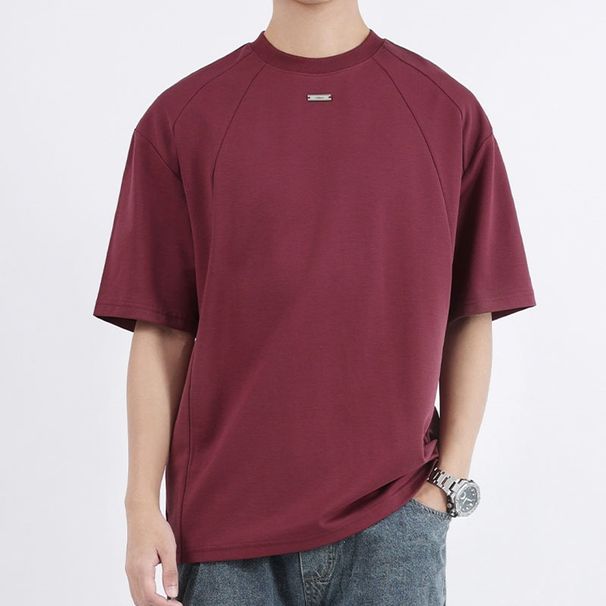 Summer New Trendy Brand Raglan Short-sleeve For Men, Light Luxury With A High-end Feel, Casual And Loose Men's T-shirt_viptrois.com