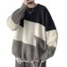 Loom Loom Winter Fashion Trend Ins Hong Kong Color-Block Thick Sweater Men's Korean Version Trendy Patchwork Forest Style Knitted_viptrois.com