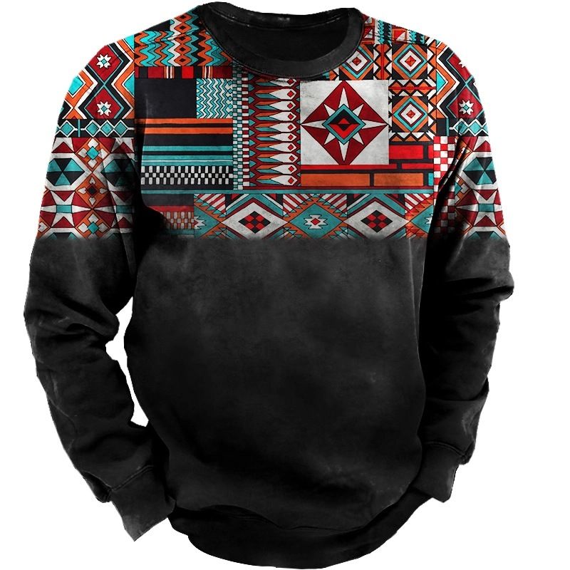 2026 Spring, Autumn And Winter European And American Unhooded Crew Neck Long Sleeve Printed Men's Sweater_viptrois.com