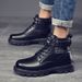 European Warm Series Men's Martin 2025 New High-top British Style Black Workwear Motorcycle Boots Spring Autumn Casual Leather Shoes_viptrois.com