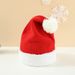 Christmas Children's knitted red hat Hairball wool hat hat Children's knitted Christmas color hat_viptrois.com