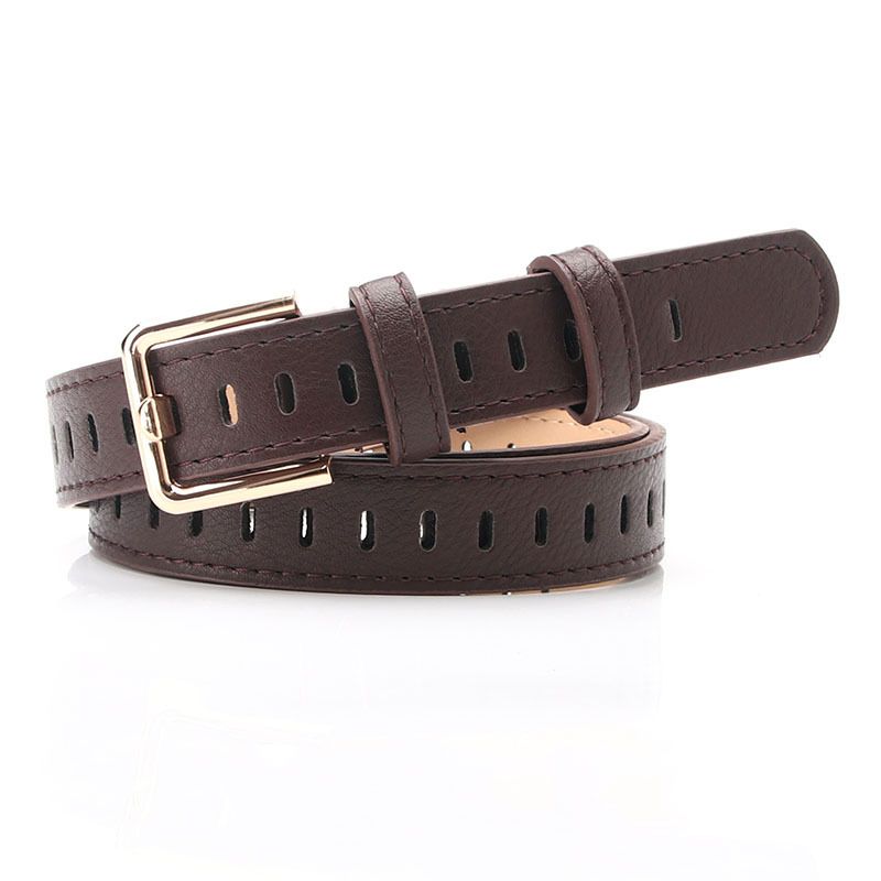 no punching, imitation leather belt, versatile, thin belt for girls' dress decoration_viptrois.com