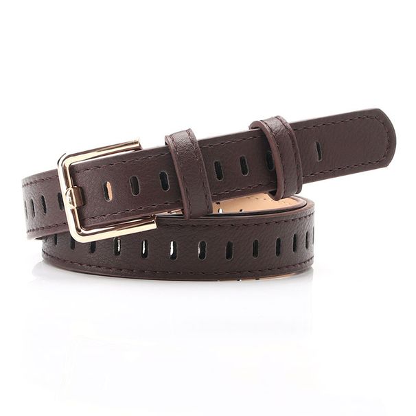 no punching, imitation leather belt, versatile, thin belt for girls' dress decoration_viptrois.com