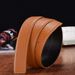 Men's Genuine Leather Belt, Lychee Pattern Smooth Buckle Belt, Cowhide Perforated Belt, No Buckle_viptrois.com