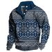 3D Printed Stand Collar Polo Hoodie – Trendy Men's Streetwear Pullover With Digital Art | Hip-Hop & Casual Outdoor Wear_viptrois.com