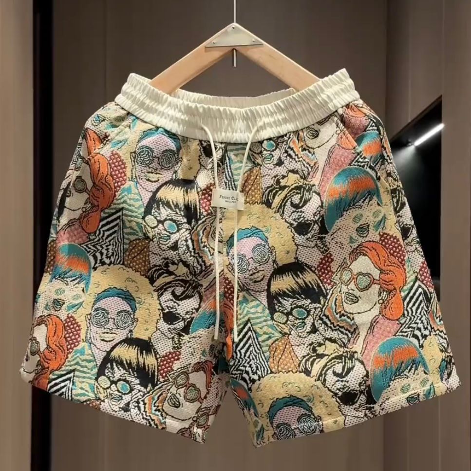 Men's Summer Casual Fashionable Korean Style Straight Leg Trendy Beach Shorts Five Point Pants Thin_viptrois.com