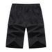 Men's Cargo Seven-Quarter Length, Summer New Style, Pure Cotton, Multi-Pocket, Beach Shorts, Dad's Elastic Waist_viptrois.com