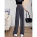 Silky Straight-Leg Trousers For Women – Cooling & Flowy Wide-Leg Office Pants (S-5XL, Wrinkle-Free Polyester, Business Casual, Breathable Fabric)_viptrois.com