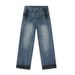 Men's Clothing | 2024 Summer New Products Retro Washed Blue Niche Design Graffiti Jeans_viptrois.com