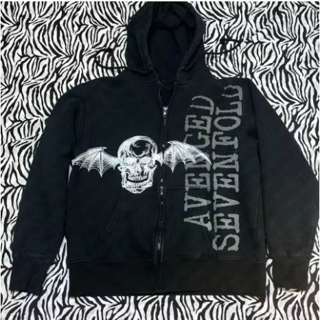 Men's Clothing European And American Wholesale Personalized Printing Zipper Sweater Sweatpants Suit Hoodie Retro Jacket Street Trend Y2k_viptrois.com