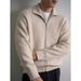 Men's Casual Zip-Up Knit Cardigan - Lightweight Loose Fit Pullover Sweater For Spring & Autumn_viptrois.com