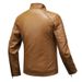 Men's Slim Fit PU Leather Jacket – Lightweight Biker Coat With Stand Collar (L-XXXXL, Black/Tan/Burgundy, Unlined & Fleece-Lined Options)_viptrois.com