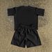 Men's Clothing Men's Summer Street Style Letter Print Suit: Trendy Casual Short Sleeve T Shirt And Shorts Two Piece Set_viptrois.com
