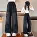 Foreign Trade Wholesale Girls Jeans Spring And Autumn Style Large Children's Wide Leg Pants Girls Fashionable All Match Five Pointed Star Pants Trend_viptrois.com