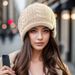 Women's Hats Winter Hat, Fashionable And Versatile, Large Head Circumference, Knitted Wool Hat, Warm, Loose, Pile Hat_viptrois.com