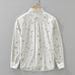 Cartoon Printed Fresh Long Sleeved Shirt For Men, Fashionable And Versatile, Artistic And Casual Loose Top_viptrois.com