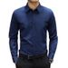 Men's Slim Fit Long Sleeve Dress Shirt - Business Casual Formal Wear, Wrinkle-Free & Breathable, Grey & White (Spring/Summer Collection)_viptrois.com