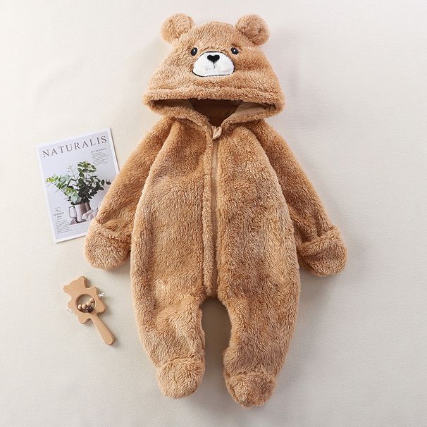 Mother & Kids Adorable Animal-Themed Baby Fleece Jumpsuit – Panda, Bunny & Bear Designs – Cozy Winter & Fall Outfit For Newborns (0-12 Months)_viptrois.com