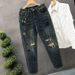 Men's Clothing High Quality Ripped Embroidered Jeans Trendy Loose Flared Pants Spring And Summer Cool Trousers_viptrois.com