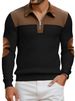 New Autumn And Winter Popular Men's Stand-up Collar Half Zipper Fashion Fleece Color Matching Henry Shirt Sweater Men_viptrois.com