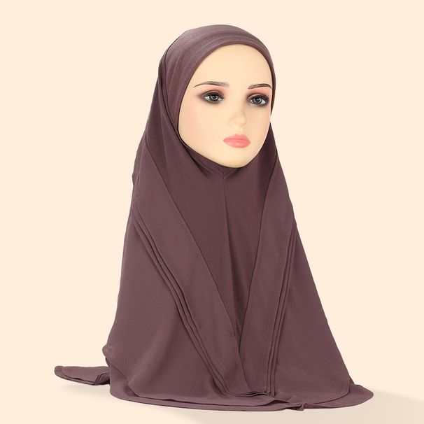 Women's Hijab double layer pleated headscarf crystal linen chiffon three color women's pullover hat comfortable and breathable shawl_viptrois.com