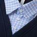 Two-Piece Color Block Plaid V-Neck Sweatshirt Niche Design Spring And Autumn Trendy Men's Turn-Down Collar Pullover_viptrois.com