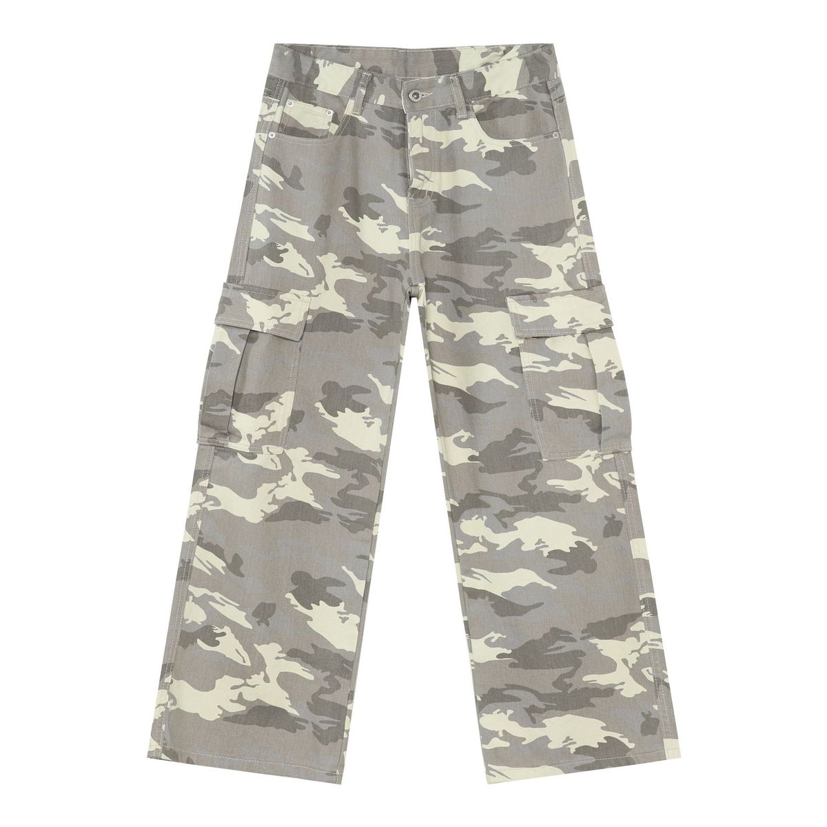 Large Pocket Workwear Jeans Men's Loose Straight Wide Leg Pants_viptrois.com