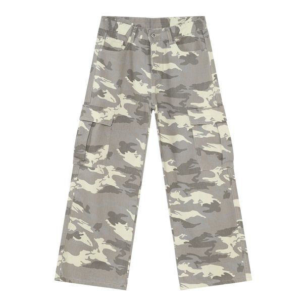 Large Pocket Workwear Jeans Men's Loose Straight Wide Leg Pants_viptrois.com