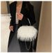 Women's Bags Furry Handbags Women's Bags New Autumn And Winter High End Versatile Niche Pearl Chain Furry Crossbody Shoulder_viptrois.com