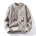 Autumn And Winter Teenage Thick Mink Fur Knitted Base Semi High Neck Sweater_viptrois.com