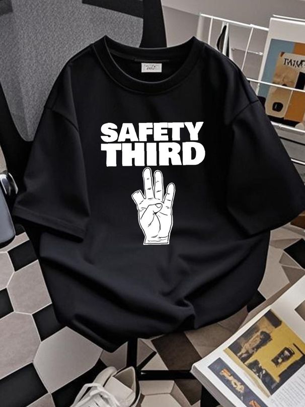 NEW LIMITED Safety Third Funny Missing Finger Safety Third T-Shirt Size S-5XL Unisex Slightly Comfortable Top For Everyday Wear Streetwear Stylish_viptrois.com