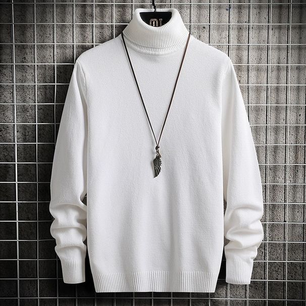 Loom 2024 Foreign Trade Men's Knit Autumn Winter New European And American High Neck Base Shirt Solid Color Sweater Men One_viptrois.com