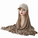 Women's Jersey Baseball Cap With Long Peaked Shawl – Middle Eastern Style Sun Protection Turban_viptrois.com
