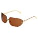 Snake Pattern Metal Frame Sunglasses - Windproof UV400 Protection Large Frame Slim Sunglasses For Men & Women_viptrois.com