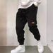 Thread Drawstring Casual Thickened Trousers Men's Spot_viptrois.com