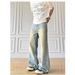 Men's Clothing Vintage Washed Blue Relaxed Straight Leg Jeans For Men & Women | Distressed Denim Pants | High Street Fashion | Loose Fit (S-3XL)_viptrois.com