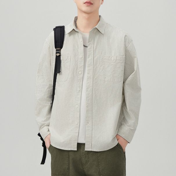 Nordmann New T742 Spring And Autumn Japanese Retro Men's Loose Oxford Cotton Casual American Versatile Shirt_viptrois.com