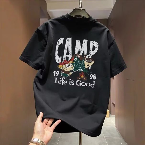 Men's Heavyweight Graphic T-Shirt - Oversized Fit, Streetwear Style With Urban Print For Summer Breathable Summer Weight_viptrois.com