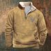 Loom 2024 European And American Cross-Border Half-Zip Independent Station Retro Fur Men's White Collar Sweatshirt_viptrois.com