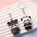 Bag Pendant Cute Panda Keychain, Creative Police Panda Couple Keychain Bag Pendant, Panda Doll Pendant_viptrois.com