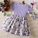Kids’ Clothing Summer New Round Neck Flying Sleeve Dress Fashion Printed Dress Girl Birthday Party Dress_viptrois.com